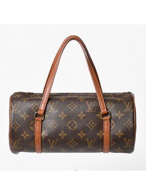 Louis Vuitton Papillon 26 Handbag Monogram Brown Leather Gold Vintage 4